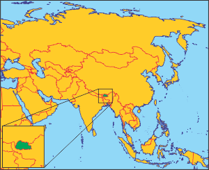 Бутан на карті