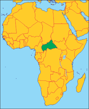 Центральноафриканська Республіка на карті