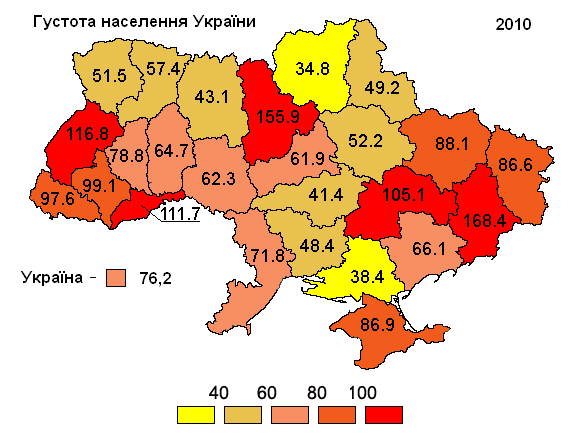 Густота населення України