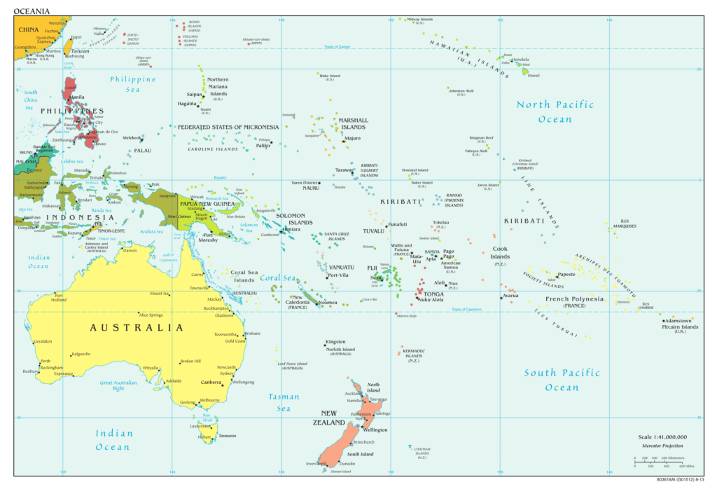 Політична карта Океанії