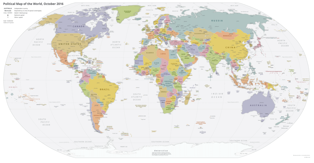 Політична карта світу англійською