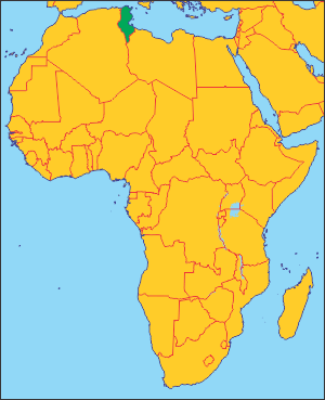 Туніс на карті