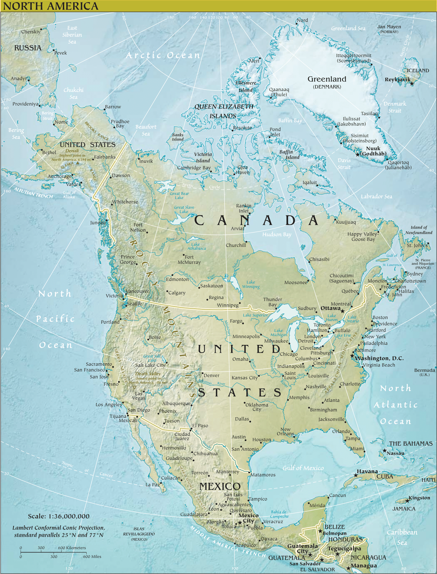 Карты Северной Америки