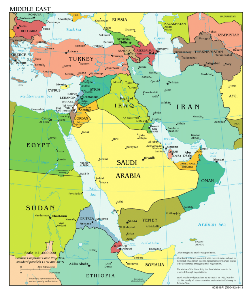 Політична карта Близького Сходу
