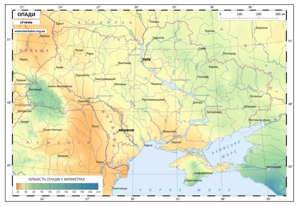 Карта опадів в Україні