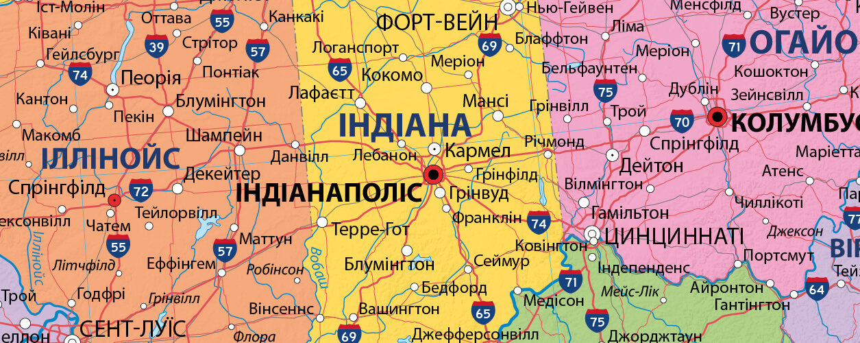 Карта США українською