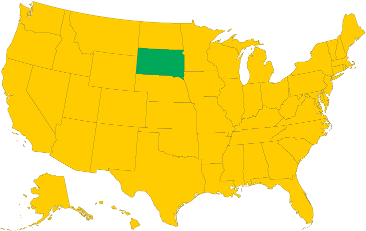 Південна Дакота на карті
