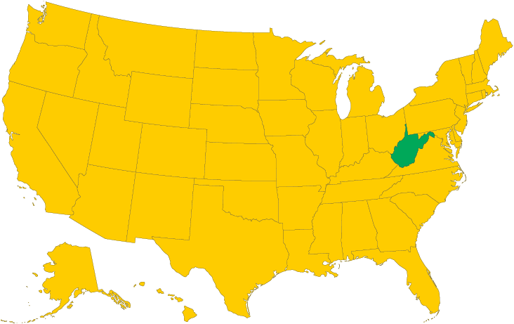 Західна Вірджинія на карті