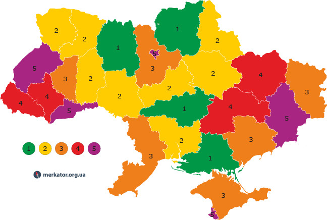 Густота населення у регіонах України