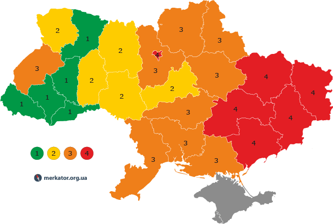 Рівень урбанізації в Україні