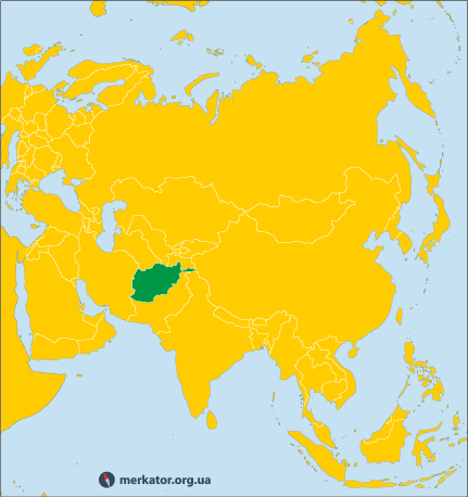 Афганістан на карті Азії