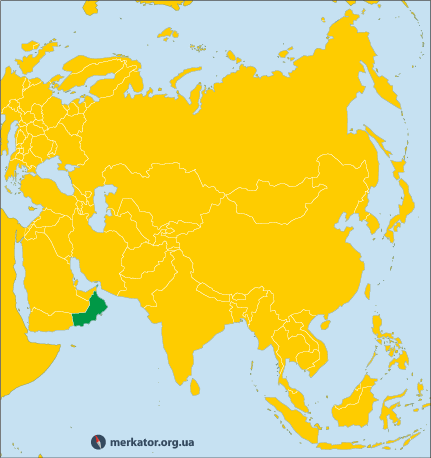 Оман на карті Азії