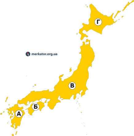 Острови Японії на карті