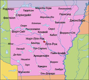 Карта Арканзасу
