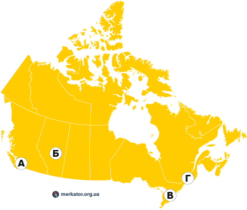 Міста Канади на карті