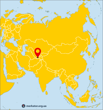 Душанбе на карті