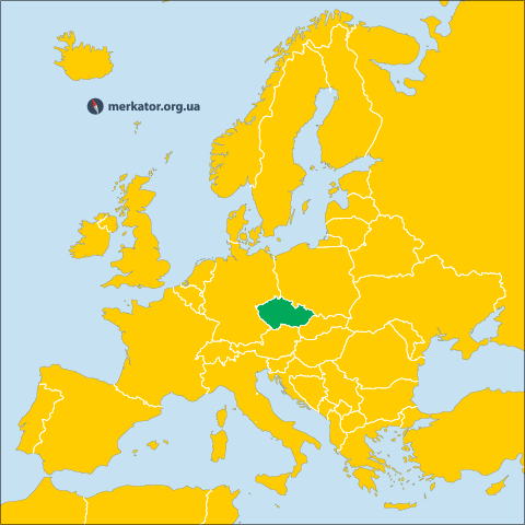 Чехія на карті