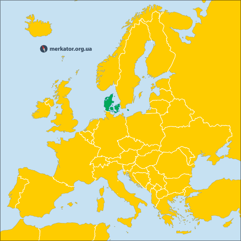 Данія на карті