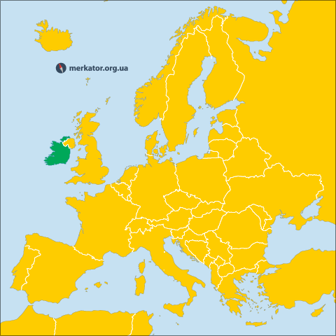 Ірландія на карті