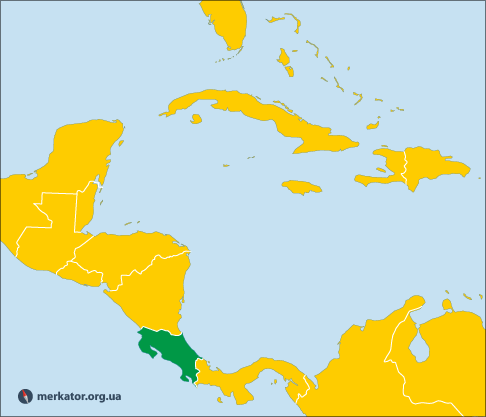 Коста-Рика на карті