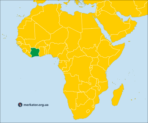 Кот-д-Івуар на карті