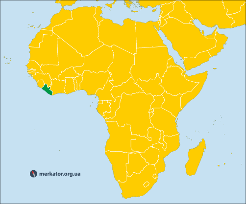 Ліберія на карті