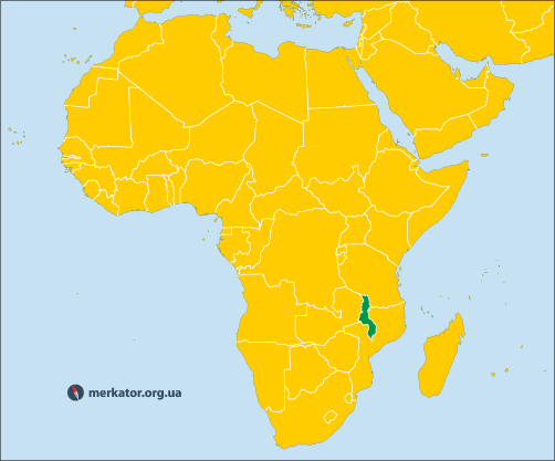 Малаві на карті