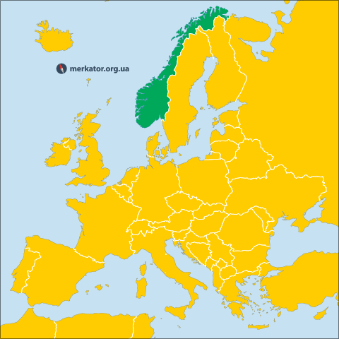 Норвегія на карті