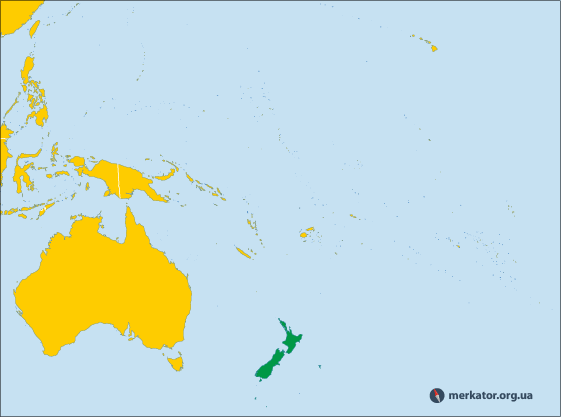 Нова Зеландія на карті