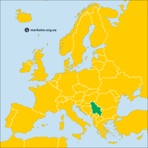 Сербія на карті