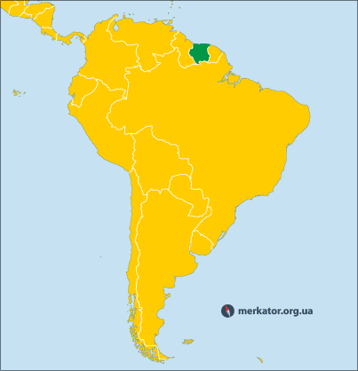 Суринам на карті