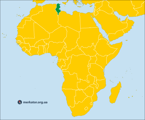 Туніс на карті